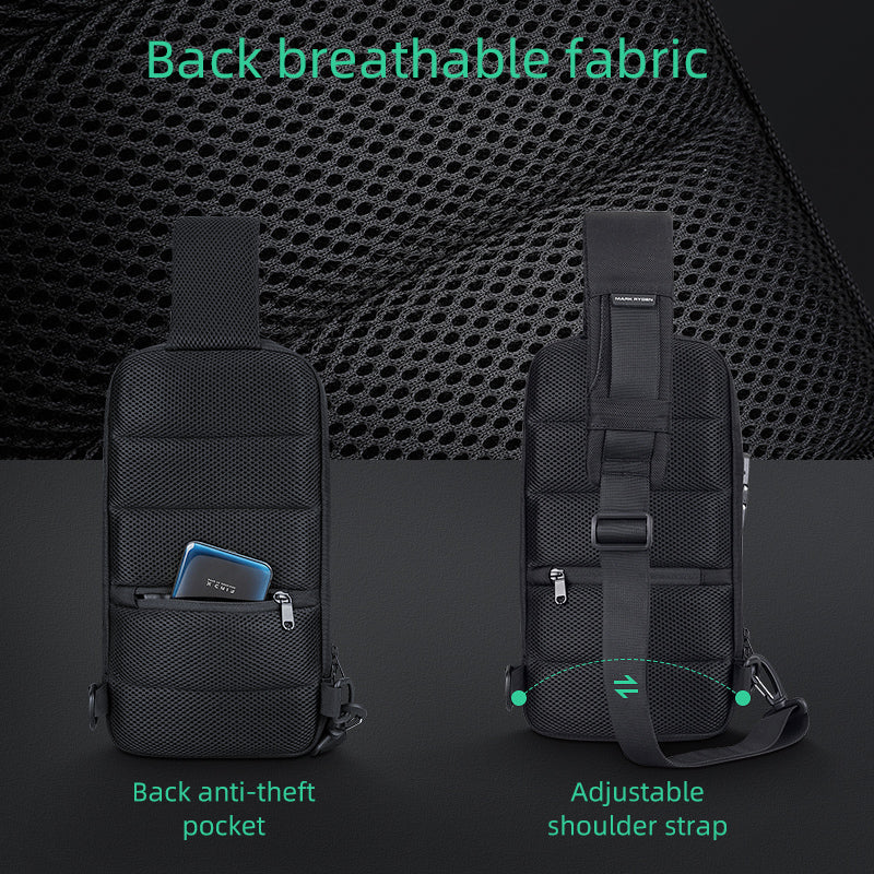 MetroEdge Chest Bag - Odyssey Sling Bag - Black