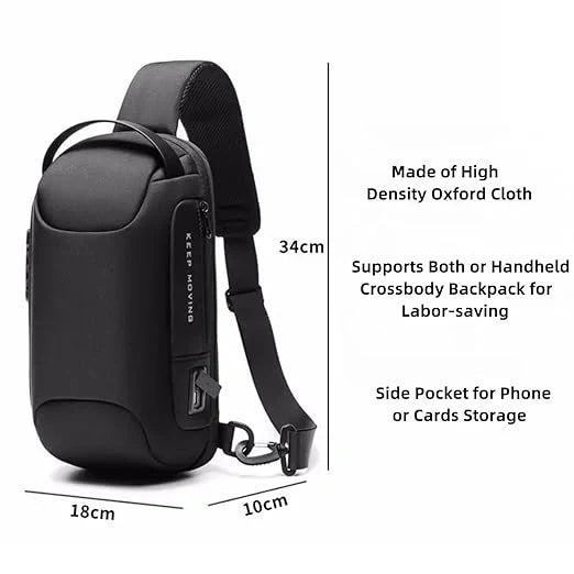 MetroEdge Chest Bag - Odyssey Sling Bag - Black