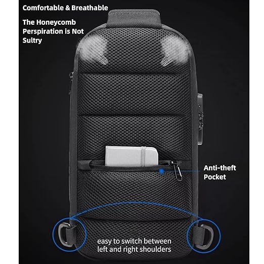 MetroEdge Chest Bag - Odyssey Sling Bag - Black