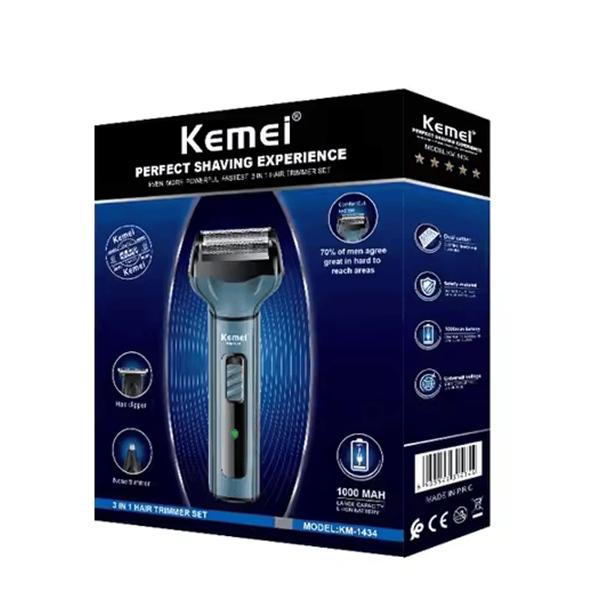 Kemei 3 in 1 Rechargeable Shaver Multi Functional Beard Shaving Machine Multi Purpose Razor